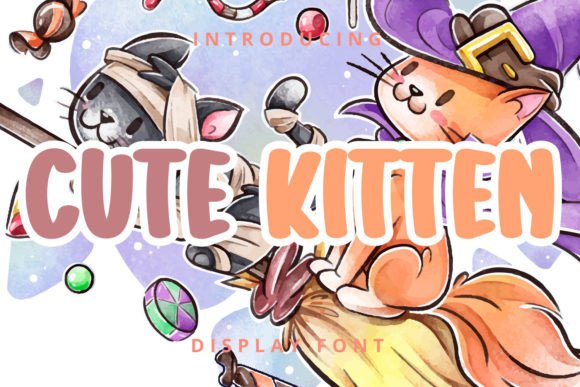 Cute Kitten Font for Joyful, High-Visibility Campaigns