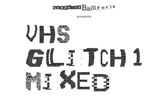 VHS Glitch 1 Mixed Display Font for Makers